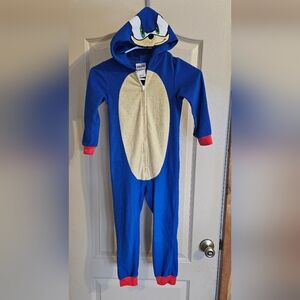 Sonic The Hedgehog Size 6 Full Zip Pajamas With Hood